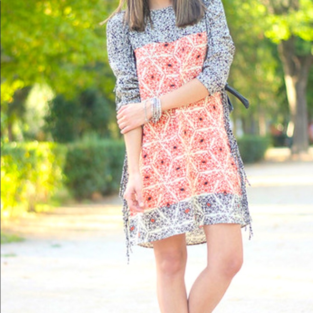 Zara long sleeve fringe dress